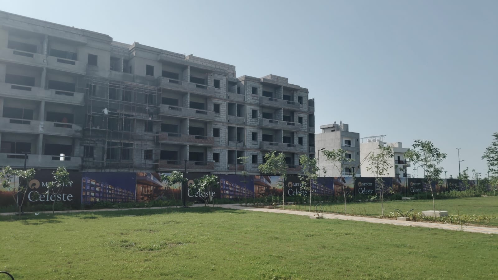 MET City Celeste blocks overlooking the landscaped park